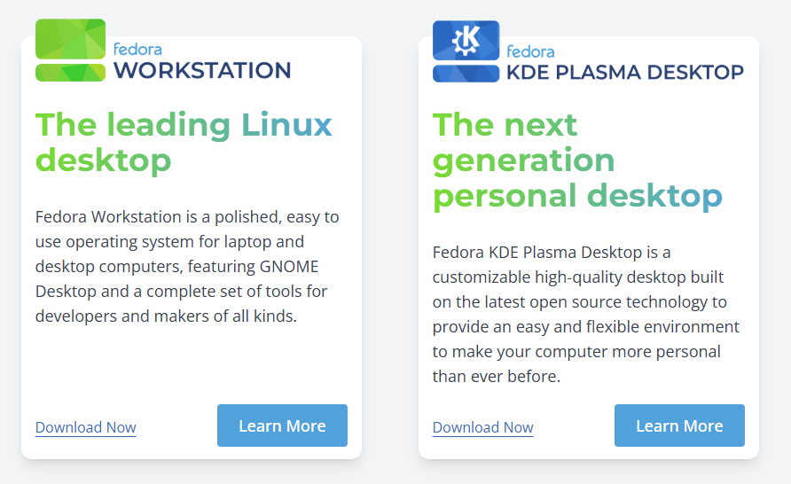 Fedora Desktop choice